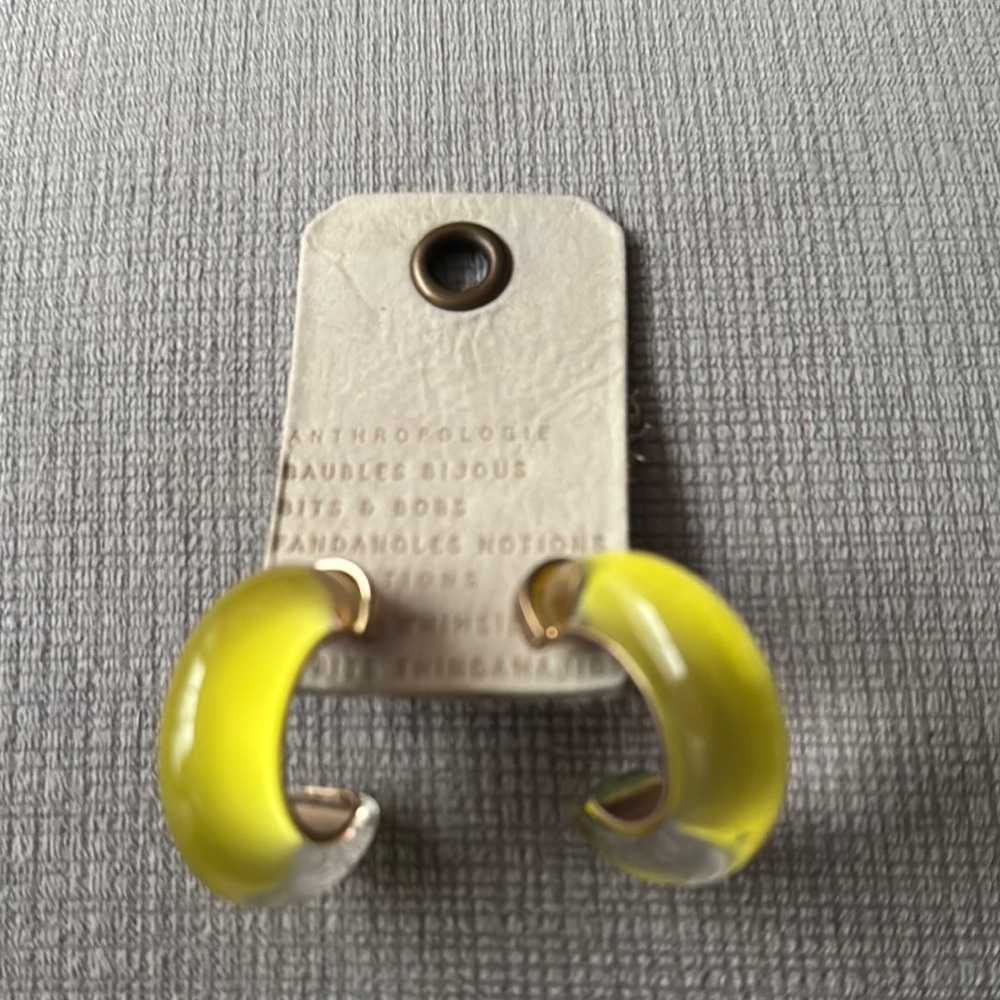 Anthropologie Chunky Resin Hoop Earrings